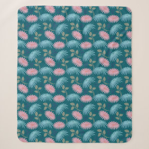 Pastell-Blumenmuster Sherpadecke