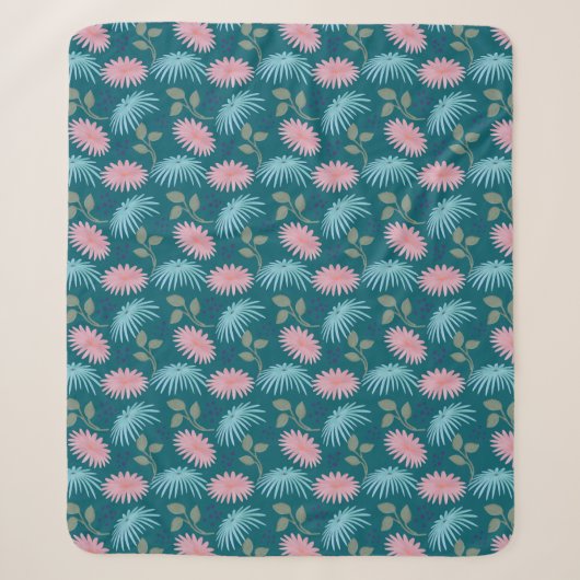 Pastell-Blumenmuster  Sherpadecke (Vorderseite)