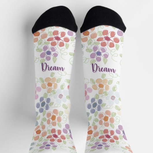 Pastell-Blumenmuster Socken (Oben)