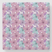Pastell-Blumenmuster Steinuntersetzer (Vorderseite)
