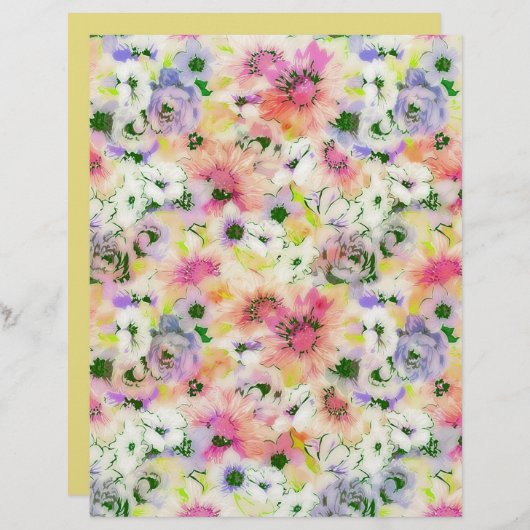 Pastell-Blumenpapier (Vorne/Hinten)