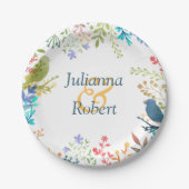 Pastell-Blumenpapier-Teller Pappteller (Vorderseite)