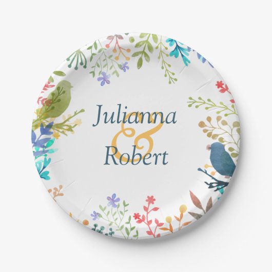 Pastell-Blumenpapier-Teller Pappteller (Vorderseite)