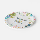 Pastell-Blumenpapier-Teller Pappteller (Schrägansicht)