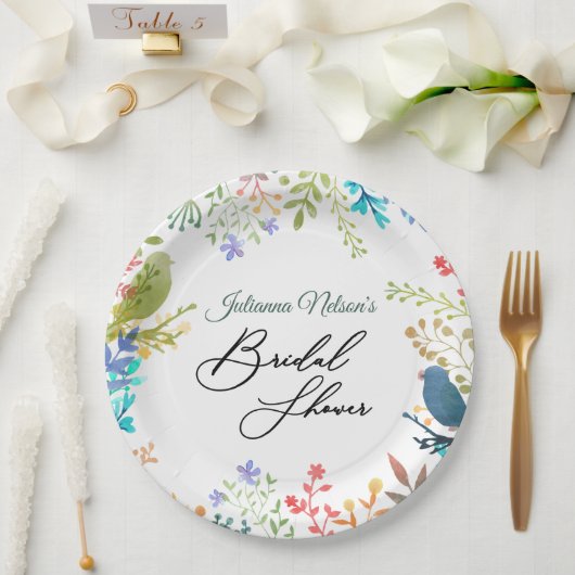 Pastell-Blumenpapier-Teller Pappteller (Hochzeit)