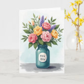 Pastell-Blumenstrauß Muttertagskarte Karte (Gelbe Blume)