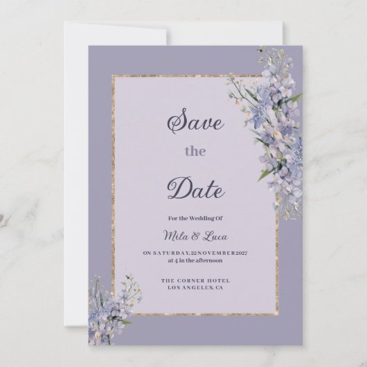 Pastell Blumenstrauß Wasserfarbe Save the Date Einladung (Vorderseite)