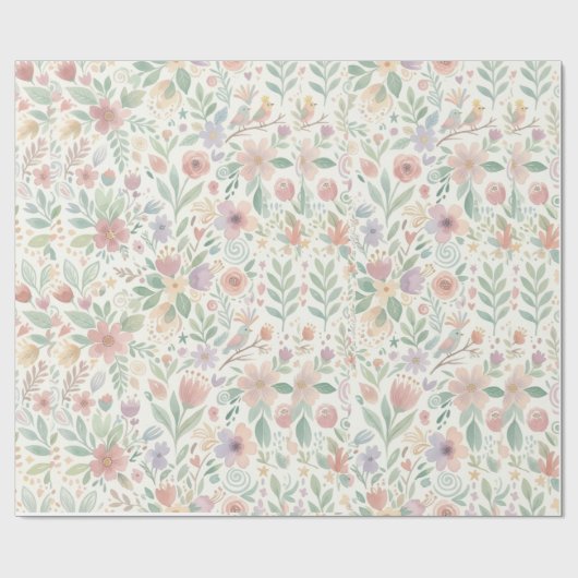Pastell-Blumenverpackungspapier Geschenkpapier (Flach)