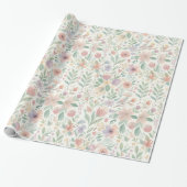 Pastell-Blumenverpackungspapier Geschenkpapier (Ungerollt)
