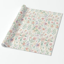 Pastell-Blumenverpackungspapier