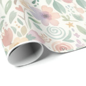 Pastell-Blumenverpackungspapier Geschenkpapier (Rolleneckpunkt)