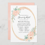 Pastell Blush Floral Baby oder Brautparty per Mail Einladung (Vorne/Hinten)