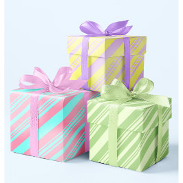 Pastell Blush Pink Baby Blue Lavender Green Oaster Geschenkpapier Set