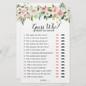 Pastell Blush Pink Brautparty Game Guess Wer (Vorne/Hinten)