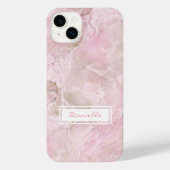 Pastell Blush Pink Gray Agate Marble Art Muster iPhone Hülle (Rückseite)