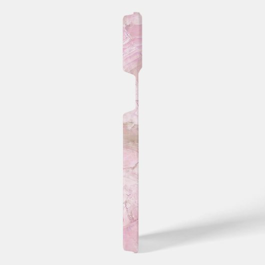 Pastell Blush Pink Gray Agate Marble Art Muster iPhone Hülle (Rechte Seite)