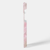 Pastell Blush Pink Gray Agate Marble Art Muster iPhone Hülle (Linke Seite)