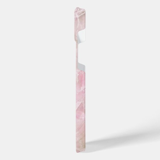 Pastell Blush Pink Gray Agate Marble Art Muster iPhone Hülle (Linke Seite)