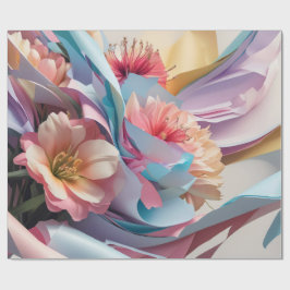 Pastell-Blüten-Wirbel Geschenkpapier