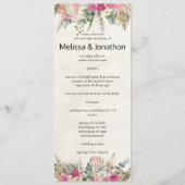 Pastell Boho Neutrales Florales Hochzeitsprogramm Programm (Vorderseite)
