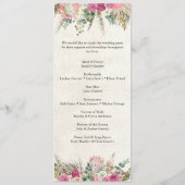 Pastell Boho Neutrales Florales Hochzeitsprogramm Programm (Rückseite)
