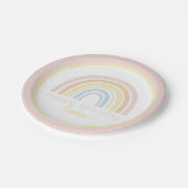 Pastell Boho Regenbogen Pappteller (Schrägansicht)