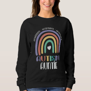 Pastell Boho Regenbogen Stolz Tante Autism Familie Sweatshirt