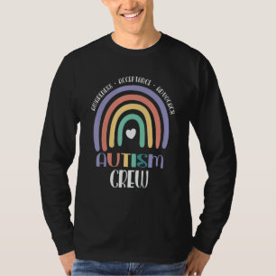 Pastell Boho Regenbogen Stolze Crew Autismus Famil T-Shirt