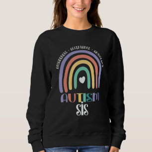 Pastell Boho Regenbogen Stolze Schwester Autismus Sweatshirt
