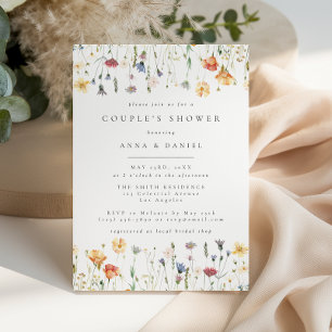 Pastell-Boho-Wildflower-Paar-Shower Einladung