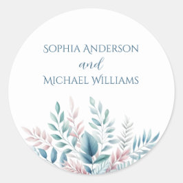 Pastell Botanische Hochzeit - Hochzeitsticker Runder Aufkleber