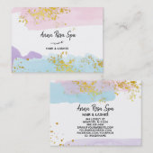 *~* Pastell Brush Gold Glitzer Rose Bud Splash Visitenkarte (Vorne/Hinten)