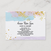 *~* Pastell Brush Gold Glitzer Rose Bud Splash Visitenkarte (Rückseite)