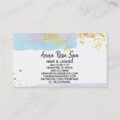 *~* Pastell Brush Splash Gold Glitzer Rose Bug Visitenkarte (Rückseite)