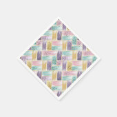 Pastell Brushstroke & Gold Crisscross Abstrakt Serviette (Ecke)