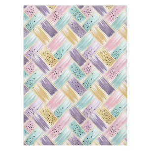 Pastell Brushstroke & Gold Crisscross Abstrakt Tischdecke