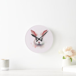 Pastell Bunny Face Pink Wall Clock Runde Wanduhr