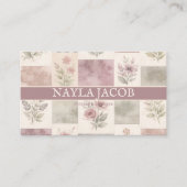 Pastell Burgunderrot Schönes Mädchen Purpur Grün M Visitenkarte (Vorderseite)