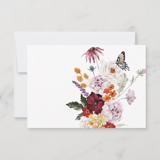 Pastell & Burgundy Bloom Modernes, blumengeschmück RSVP Karte (Rückseite)