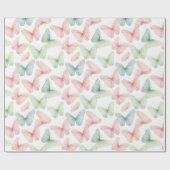 Pastell Butterfly Wrapping Paper Geschenkpapier (Flach)