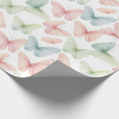 Pastell Butterfly Wrapping Paper Geschenkpapier (Ecke)