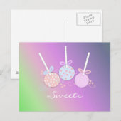 Pastell-Cake-Pops Postkarte (Vorne/Hinten)