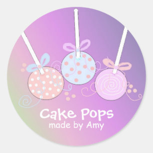 Pastell-Cake-Pops Runder Aufkleber