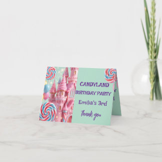 Pastell Candyland 3. Geburtstags-Dankeskarten Dankeskarte