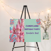 Pastell-Candyland 3. Geburtstags-Willkommensschild