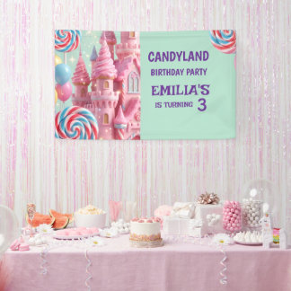 Pastell Candyland 3. Geburtstagsbanner Banner
