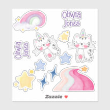 Pastell-Caticorn-Aufkleber