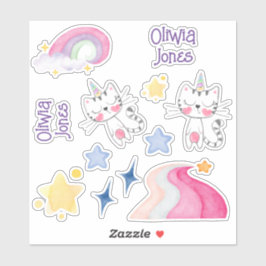 Pastell-Caticorn-Aufkleber Aufkleber