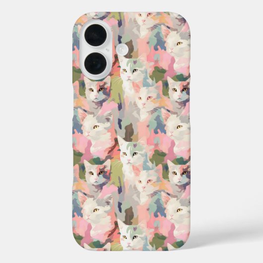 Pastell Cats farbenfrohe Muster Case-Mate iPhone Hülle (Rückseite)