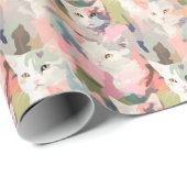 Pastell Cats farbenfrohe Muster Geschenkpapier (Rolleneckpunkt)